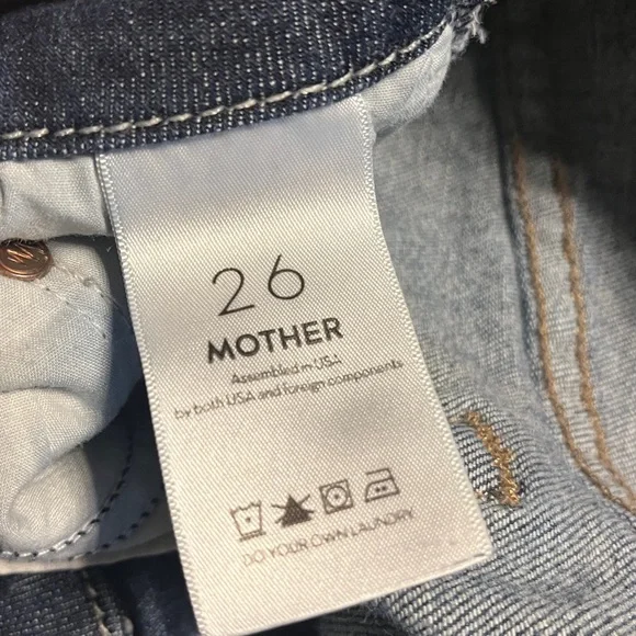 MOTHER womens Distressed Dark Blue Skinny Jeans - Picture 7 of 8